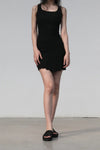 Marc Le Bihan Silk Shrink Stretch Slip Dress Collection Handmade in France MLB-21910-HEI Black